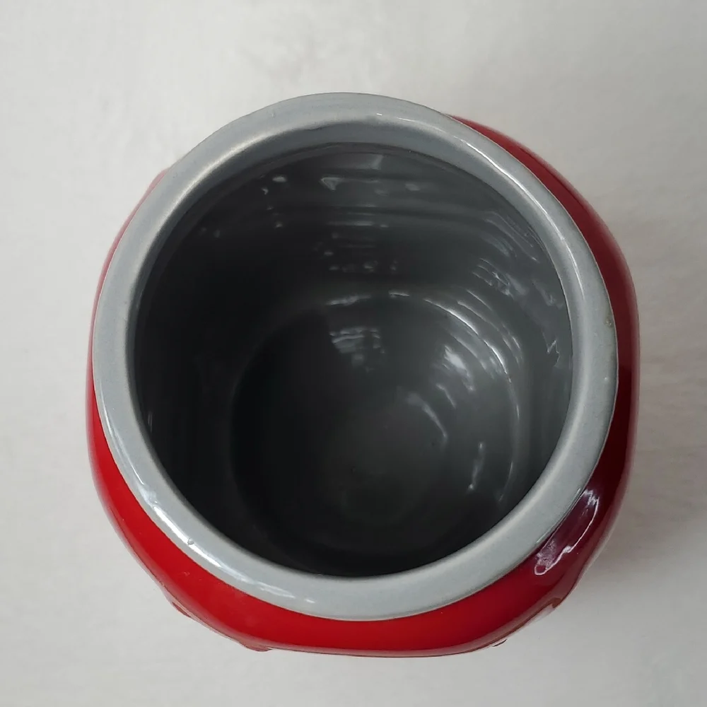 Red Ceramic Mason Jar Utensil Holder for Kitchen Counter Organizer